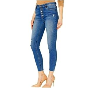 Kut from the Kloth Connie Button Fly Ankle Skinny High Waisted Jeans Summer
